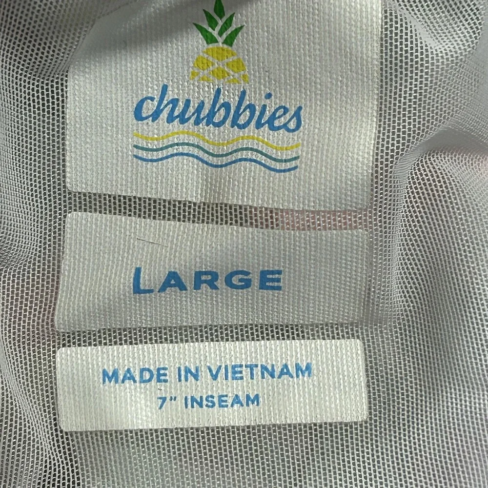 Chubbies Swim Trunks Shorts Mens Large Multicolor 7 Inseam Lined Drawstring‎